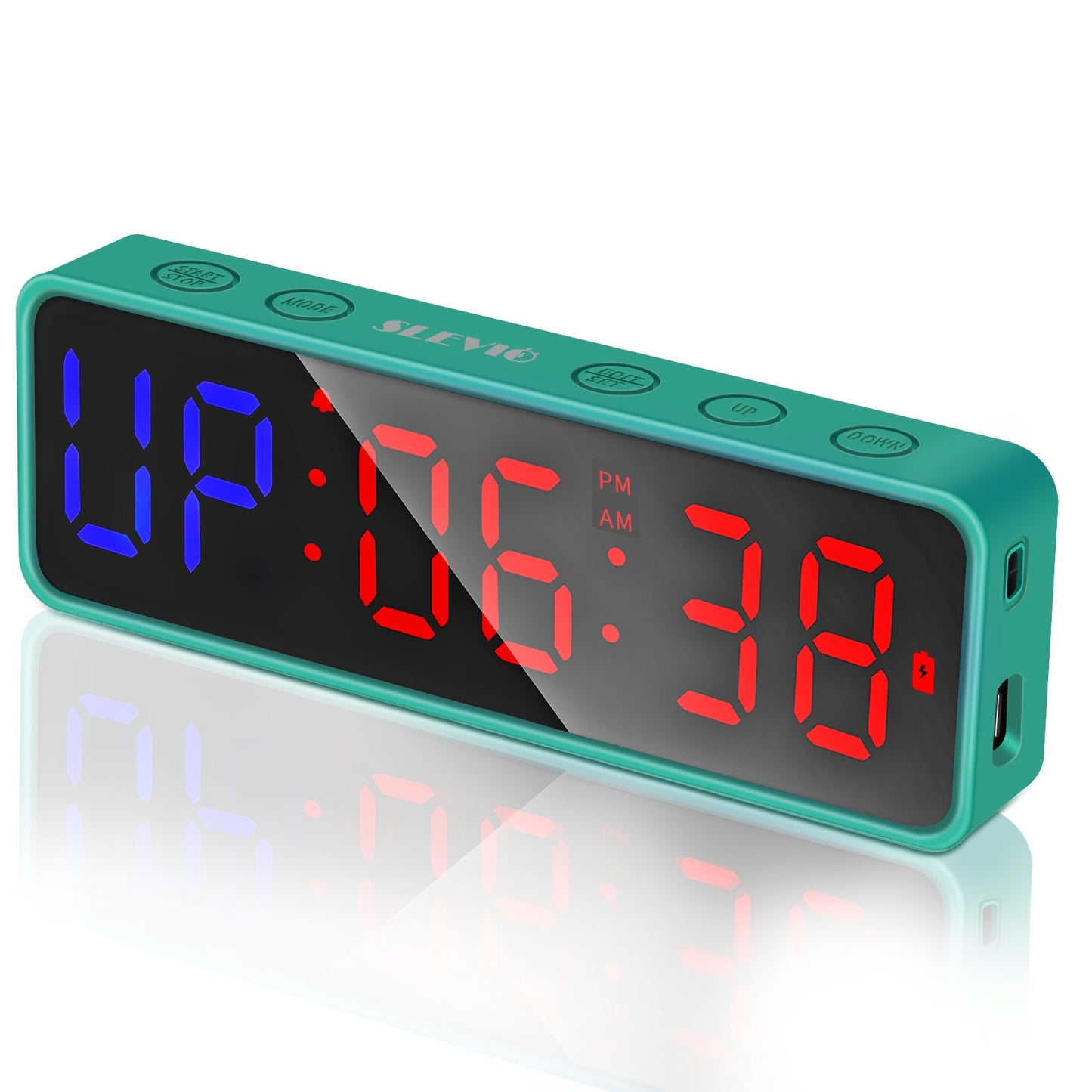 SLEVIO Portable Gym Workout Timer, Fitness Clock Built-in Magnetic