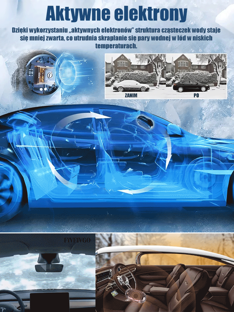 Samochodowy alarm śnieżny zasilany energią słoneczną