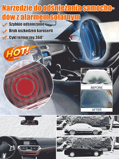 Samochodowy alarm śnieżny zasilany energią słoneczną